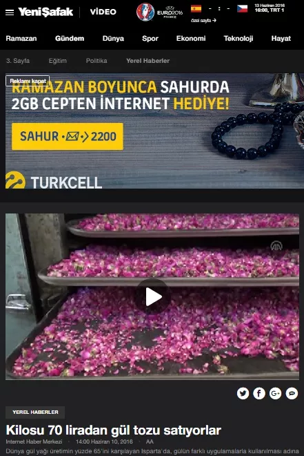 Yeni Şafak haberi – Kurucum Gıda